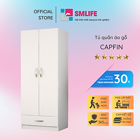 Tủ quần áo gỗ 2 cánh hiện đại SMLIFE Capfin