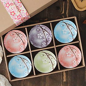 Mua Bộ 6 Chén Sứ Hoa Văn Bốn Mùa Nhật Bản Kachi MK253