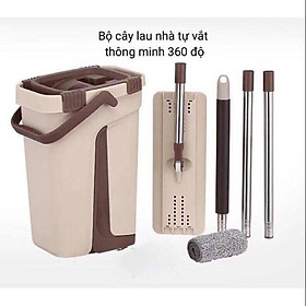 CHỔI LAU NHÀ TỰ VẮT THÔNG MINH - CÂY LAU XOAY 360 ĐỘ [1 BỘ GỒM THÙNG, CHỔI, BÔNG LAU]