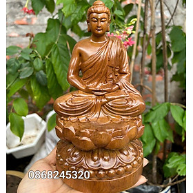 Mua Tượng phật bổn sư thích ca mẫu ni bằng gỗ bách xanh thơm ngọt kt 20×12cm