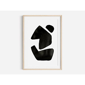 Mua Tranh in cao cấp | Tranh nghệ thuật trừu tượng - Black Abstract Art Print  Black and White Abstract Art 04