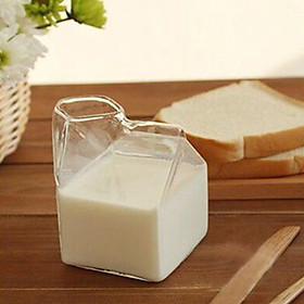 Glass Milk Carton Coffee Cups Coffee Container for Juice Milk Birthday Gifts