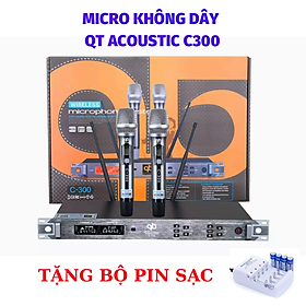 Mua Micro QT Acoustic C300 - Tặng bộ sạc và pin sạc - Hát nhẹ   tiếng bay  chống hú tốt - Hàng chính hãng