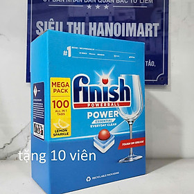 Viên rửa bát Finish Megaback Đức 110 tabs 3 màu với 3 chức năng có powerball
