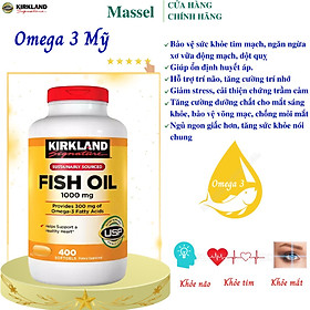 Hình ảnh Dầu Cá Omega 3 Kirkland Signature Fish Oil Bổ não, bổ mắt, Hỗ trợ sức khỏe tim mạch, khớp - Massel Official