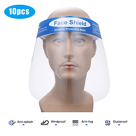 10Pcs Face Shield Salivaproof Transparent Splash Splatter Proof Full Isolation Dust-proof Protective Cover
