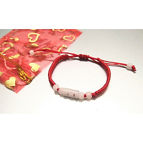 Vòng tay chỉ đỏ may mắn bình an kèm túi đỏ làm quà tặng - trụ khắc ống may mắn