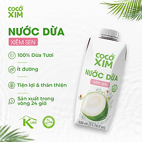 Nước dừa đóng hộp Cocoxim Sen dung tích 330ml/Hộp