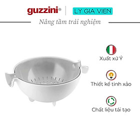 Bộ Rổ Nhựa Kèm Thau Đa Năng Guzzini Spin & Drain Colander & Bowl Set - Dụng Cụ Nhà Bếp Đa Năng -  Rửa Một Cách Dễ Dàng