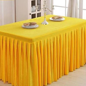 Khăn trải bàn Phật xếp ly màu VÀNG(thảm trải bàn)1m2,1m4,1m6,1m8