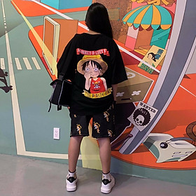 Bồ bộ thun tay lỡ hoat hình Luffy - Onepiece [ Nam Nữ ]