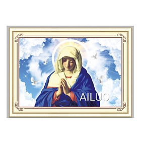 Tranh thêu chữ thập Đức mẹ AL53576, tranh 3D, kích thước 72 x 52 cm