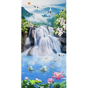 Mua TRANH DÁN TƯỜNG 3D THÁC NƯỚC DỌC TÍCH HỢP SẴN KEO - DỄ DÁN