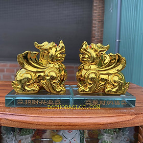 Mua Cặp Tỳ Hưu phong thủy chiêu tài hút lộc cao 10cm ( 3 màu: Xanh  Đỏ  Vàng)