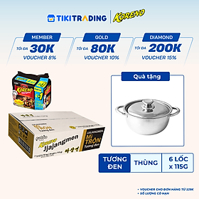 Thùng 6 Lốc Mì Trộn Tương Đen Koreno Jjajangmen (5 gói/lốc)