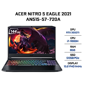 Mua Laptop Acer Nitro 5 Eagle AN515-57-720A (Core i7-11800H/ 8GB DDR4 3200MHz/ 512GB SSD M.2 PCIE/ RTX 3050Ti 4GB GDDR6/ 15.6 FHD IPS  144Hz/ Win11) - Hàng Chính Hãng