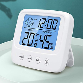 Nhiệt kế đo độ ẩm trong nhà kỹ thuật số có độ chính xác cao, Máy đo nhiệt độ và máy đo độ ẩm, Máy đo nhiệt độ và chỉ báo mức độ thoải mái với đèn nền, đồng hồ và chức năng ℃/℉