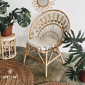 Mua Ghế Mây Con Công Vintage ĐAN TRÀ- Ghế Mây Xinh Xắn  Decor Tại Nhà - Bàn Ghế Mây Tre ĐAN TRÀ
