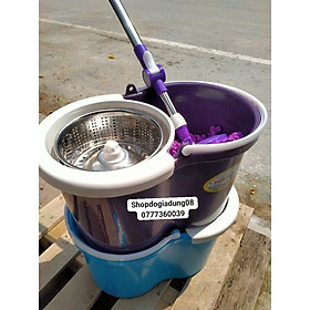 Mua BỘ CHỔI LAU NHÀ ROBOT XOAY 360 ĐỘ INOX (TẶNG KÈM BÔNG SƠ CUA) CÓ BÁNH XE TIỆN DỤNG
