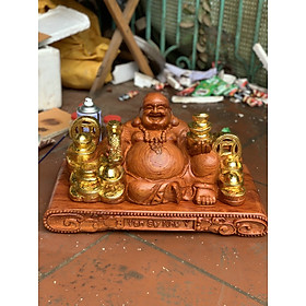 Mua Tượng phật di lặc dâng tiền vàng  bằng gỗ hương đá  kt 40×23×22cm