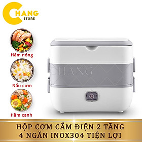 Mua Hộp Cơm Cắm Điện LUNCHBOX Hộp Cơm Văn Phòng 2 Tầng 4 Bát Inox Có Chức Năng Nấu Chín Hâm Nóng Và Giữ Nhiệt