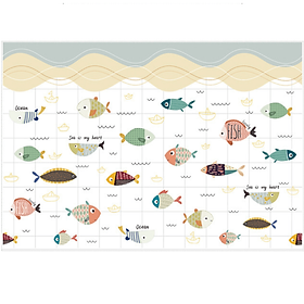 Mua 1 mét dài Decal dán bếp tráng nhôm đàn cá xinh khổ rộng 60cm