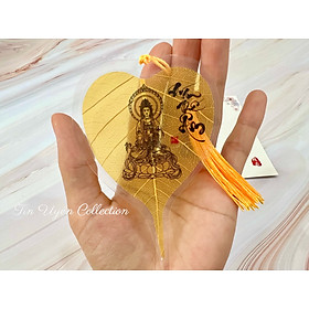 Mua Lá Bồ Đề Phật Bà Quan Âm cầu bình an may mắn  hàng thủ công loại 1