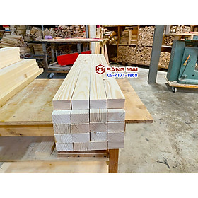 [MS141] Thanh gỗ thông dày 4cm x mặt rộng 6cm x dài 120cm + láng mịn 4 mặt