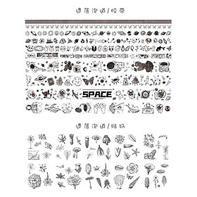 Hộp 10 cuộn washi tape và 10 tờ stickers | SWS01