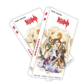 Hộp ảnh postcard GENSHIN IMPACT LẦN ĐẦU ĐẾN MONDSTADT 340 ảnh anime