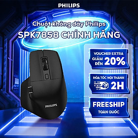 Chuột không dây Bluetooth Philips SPK7858 - Hàng Chính Hãng - Màu Đen