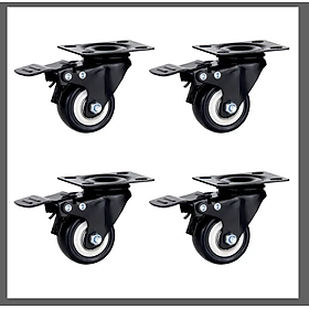 Mua Combo bộ 4 bánh xe loa kéo- bánh xe viền đen 4cm