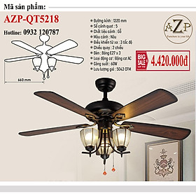 Mua AZP - ĐÈN QUẠT TRẦN / ĐÈN TRANG TRÍ / ĐÈN PHÒNG KHÁCH / PHÒNG NGỦ AZP-QT5218 phong cách đương đại  hàng nhập khẩu AZP