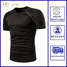 Áo phông, Áo phông nam có khóa tạo kiểu nam tính trẻ trung, ôm body nam tính, chắc chăn thu hút các nàng, h44