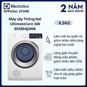 [Free Giao lắp] Máy sấy thông hơi Electrolux 8.5kg EDS854J3WB - Làm mới áo quần và giảm nhăn, Lồng giặt chuyển động luân phiên, giảm nhăn [Hàng chính hãng]