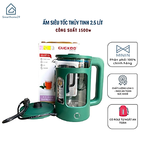 Ấm Siêu Tốc Thủy Tinh 2.5L Công Suất Lớn 1500W - Ấm Đun Nước Pha Trà Siêu Nhanh - Bình Đun Siêu Tốc Cao Cấp Hàn Quốc - HÀNG CHÍNH HÃNG MINIIN