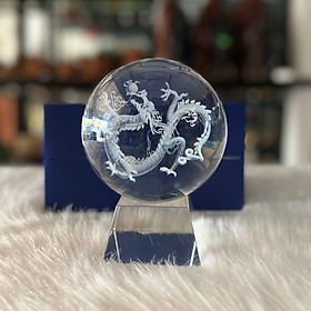 Mua Quả Cầu Pha Lê 3D Khắc Hình Rồng Phong Thuỷ-Biểu Tượng Của Quyền Lực và Thành Công-tặng kèm đế