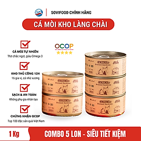 Combo 10 Lon Cá Mòi Kho Làng Chài Sovifood - Cá Mòi Kho Nhừ Xương, OCOP Hải Phòng, Không Phụ Gia - 2kg