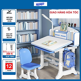 Mua Bộ bàn học có kệ sách chông gù chống cận  size 80cm K50 bàn ghế trẻ em tăng chỉnh độ cao điều chỉnh mặt bàn