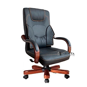 Mua Ghế Giám đốc nệm giả da màu đen màu nâu CM4603-P Nội thất Capta Ghế Trưởng phòng lãnh đạo nhỏ gọn nệm da simili cao cấp tay gỗ ốp PVC chân xoay lõi thép ốp gỗ nâng hạ gật gù Luxury office chair hcm