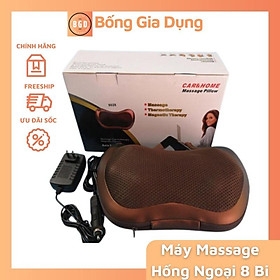 Gối Massage Hồng Ngoại 8 Bi 2 Chiều Cao Cấp - Máy, Gối Mát Xa Cổ Vai Gáy Chính Hãng Công Nghệ Nhật Bản, Bảo Hành 12tháng