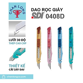 Dao rọc giấy nhỏ 0408D dùng lưỡi dao 30 độ chính hãng SDI,lưỡi dao sắc bén,dao cắt dây đai quấn thùng,rọc bao PP dệt