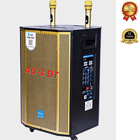 Mua Loa kéo Bluetooth  AZ-1508 Bass 40-3 đường tiếng Thùng gỗ cao cấp 4 bánh xe tặng 2 mic không dây.Hàng chính hãng AZPRO
