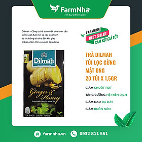 Trà Dilmah Ginger & Honey (Trà Gừng và mật ong) túi lọc 30g 20 túi x 1.5g - Tinh hoa trà Sri Lanka