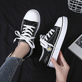 Giày thể thao nữ chất vải hình hoa cúc dây buộc cơ bản hàng FULL BOX kèm ảnh chi tiết