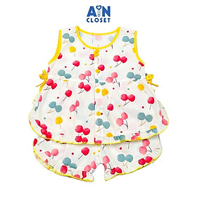 Bộ quần áo Ngắn bé gái hoạ tiết Cherry Sắc Màu Cotton - AICDBG5IFDP3 - AIN Closet