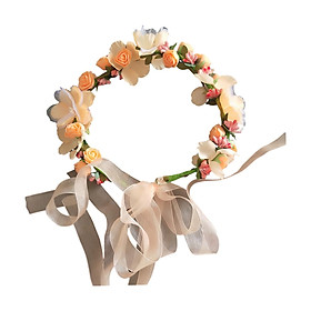 Floral Crown Bridal Headpiece Flower Headband Hair Accessories Hair Garland Garland Headbands Headband Hair Wreath for Wedding Gift Festival