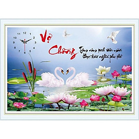 Mua Tranh đính đá đồng hồ Vợ chồng  - chưa đính