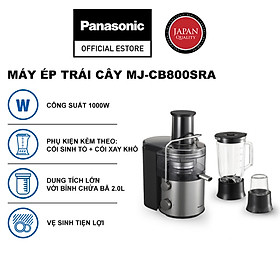 Máy xay trái khoáy cây nhiều chức năng Panasonic MJ-CB800SRA- Ép hiệu suất cao với mâm xay 100% sắt kẽm kim loại - Công suất 1000W dung tích 2.0L - Kèm cối sinh tố cối xay thô - Hàng chủ yếu hãng