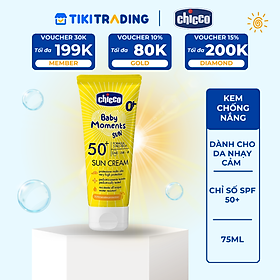 Kem chống nắng ba tác động SPF 50+ Chicco cho bé 75ml